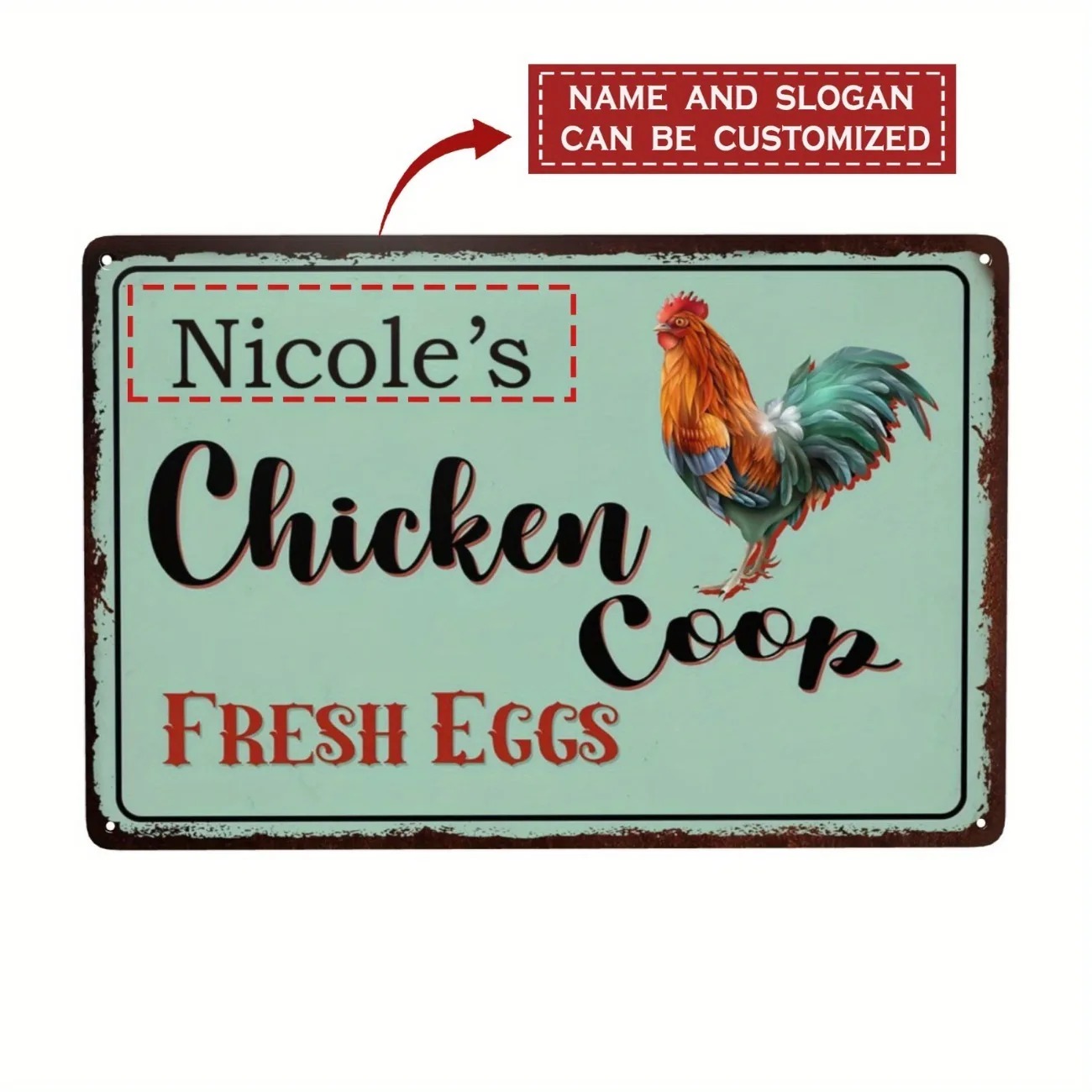 Urban Farming Usa - Custom Text Chicken Coop Sign Personalized